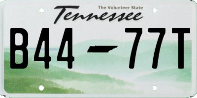 TN license plate B4477T