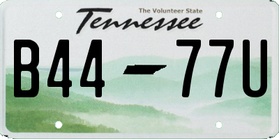 TN license plate B4477U