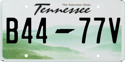 TN license plate B4477V