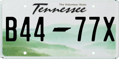 TN license plate B4477X