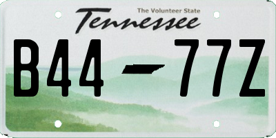 TN license plate B4477Z