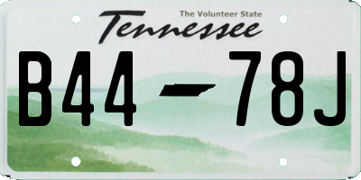 TN license plate B4478J
