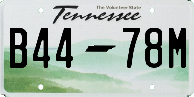 TN license plate B4478M