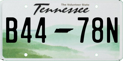 TN license plate B4478N