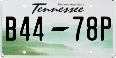 TN license plate B4478P