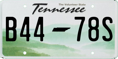 TN license plate B4478S