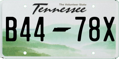 TN license plate B4478X