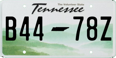 TN license plate B4478Z