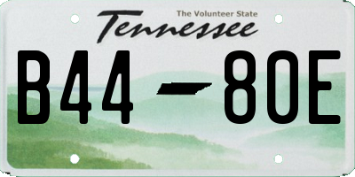 TN license plate B4480E