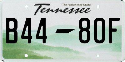 TN license plate B4480F