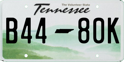 TN license plate B4480K