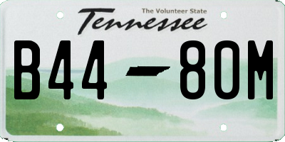 TN license plate B4480M