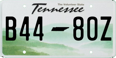 TN license plate B4480Z