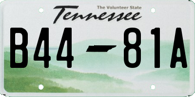 TN license plate B4481A