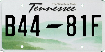 TN license plate B4481F
