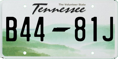 TN license plate B4481J