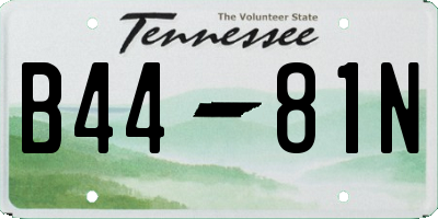 TN license plate B4481N