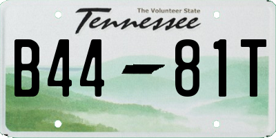TN license plate B4481T