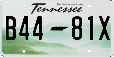 TN license plate B4481X