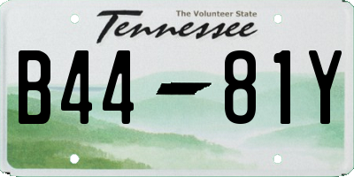 TN license plate B4481Y