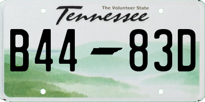 TN license plate B4483D
