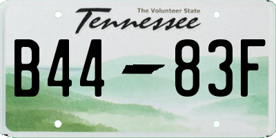TN license plate B4483F
