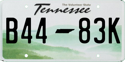 TN license plate B4483K
