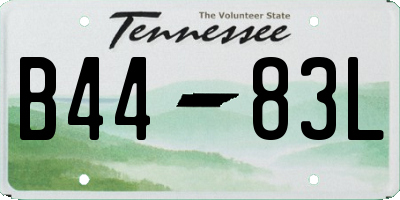 TN license plate B4483L