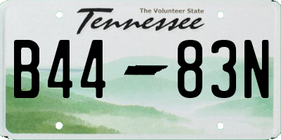 TN license plate B4483N