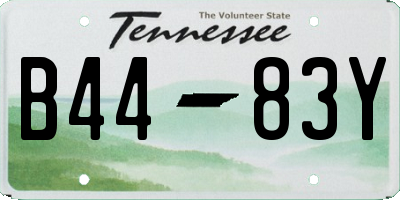 TN license plate B4483Y