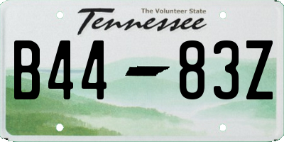 TN license plate B4483Z