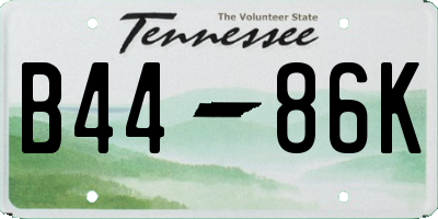 TN license plate B4486K