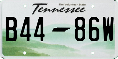 TN license plate B4486W