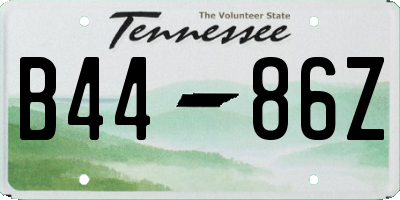 TN license plate B4486Z