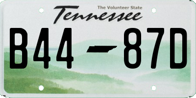 TN license plate B4487D