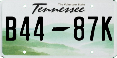 TN license plate B4487K