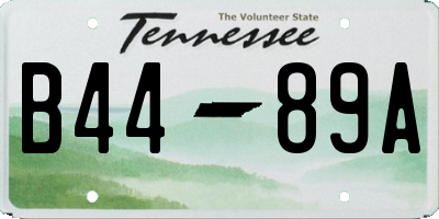 TN license plate B4489A