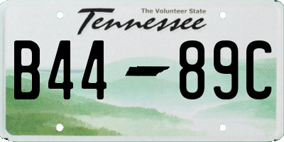 TN license plate B4489C
