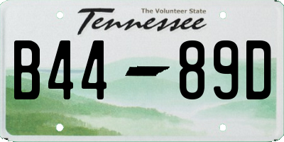 TN license plate B4489D
