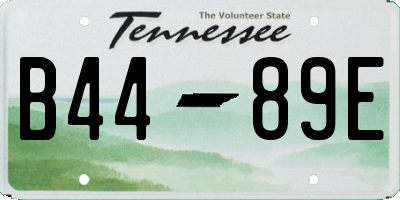 TN license plate B4489E