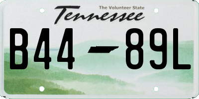 TN license plate B4489L
