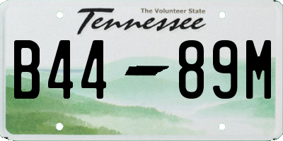 TN license plate B4489M