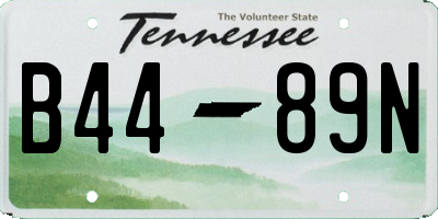 TN license plate B4489N