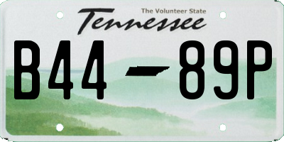 TN license plate B4489P