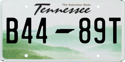 TN license plate B4489T