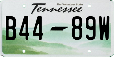 TN license plate B4489W