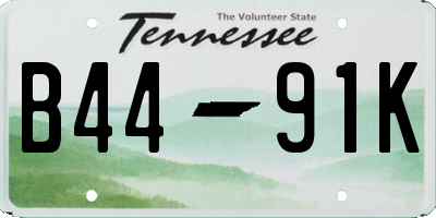 TN license plate B4491K