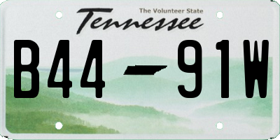 TN license plate B4491W