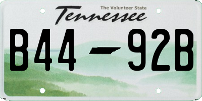 TN license plate B4492B