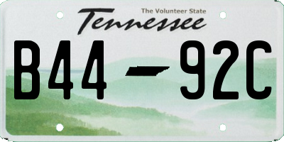 TN license plate B4492C